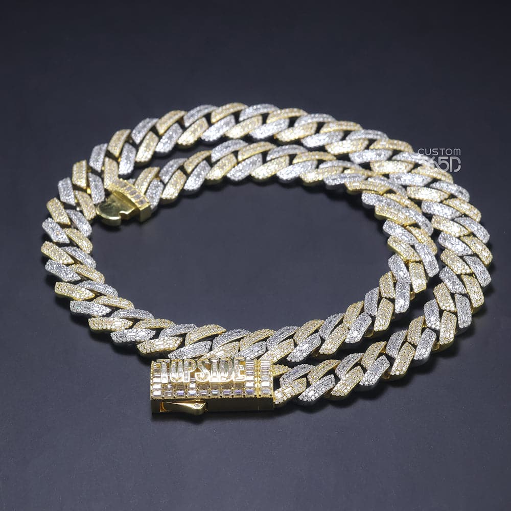 CUSTOM BAGUETTE PRONG CUBAN CHAIN