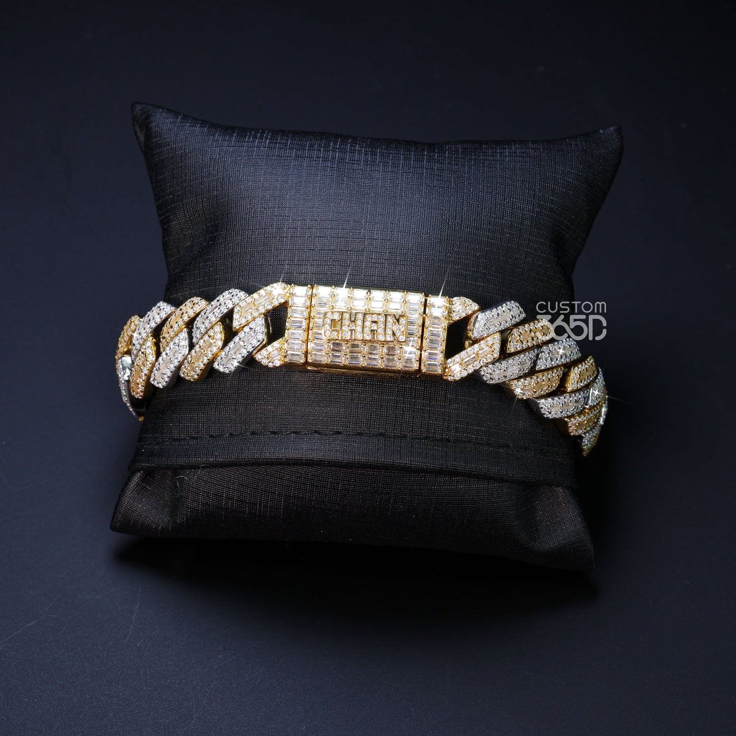 CUSTOM BAGUETTE PRONG CUBAN BRACLET