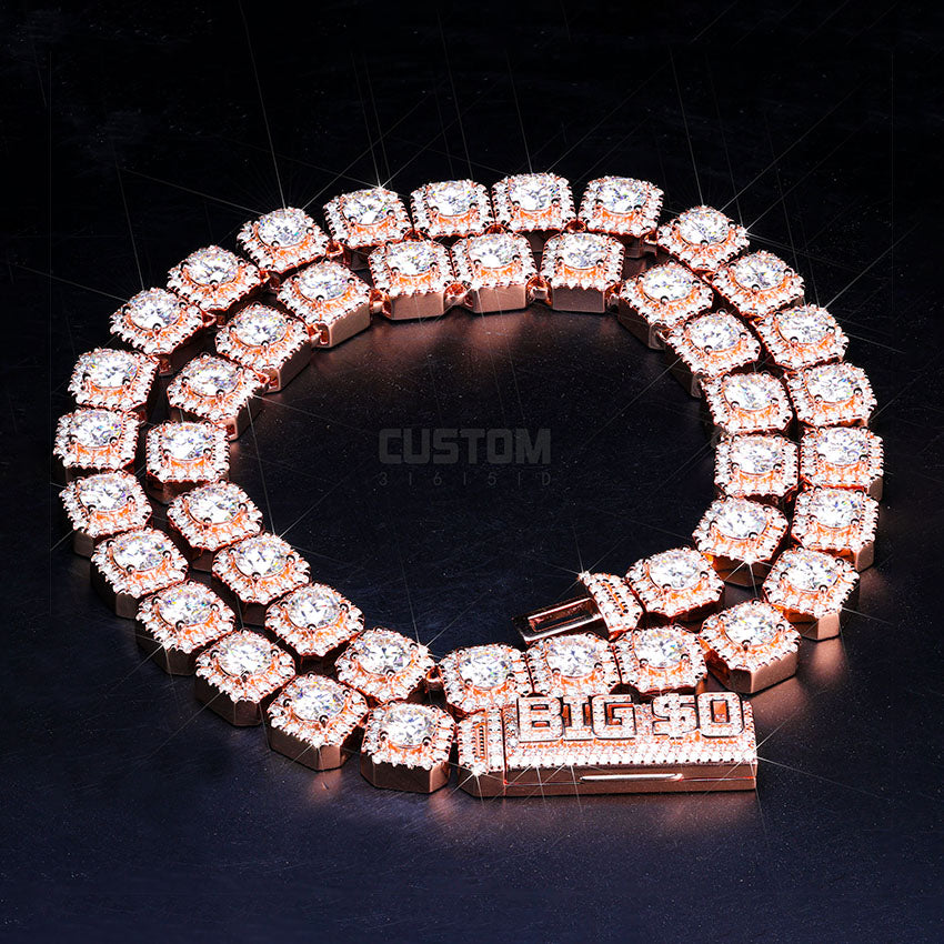 CUSTOM CLUSTER SQUARE TENNIS CHAIN