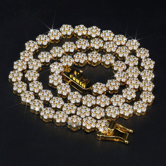 CUSTOM CLUSTER FLORAL TENNIS CHAIN